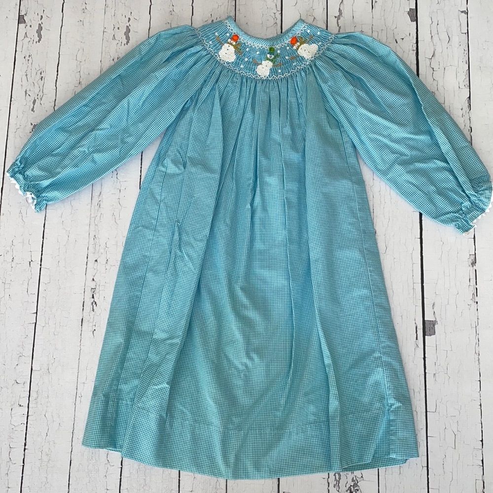 Snowman Smocked Dress